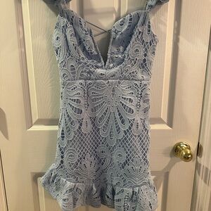 Selfie Leslie Blue Lace Dress